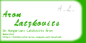 aron latzkovits business card